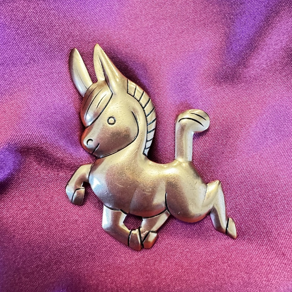 Vintage 1960’s Copper Donkey Brooch Pin